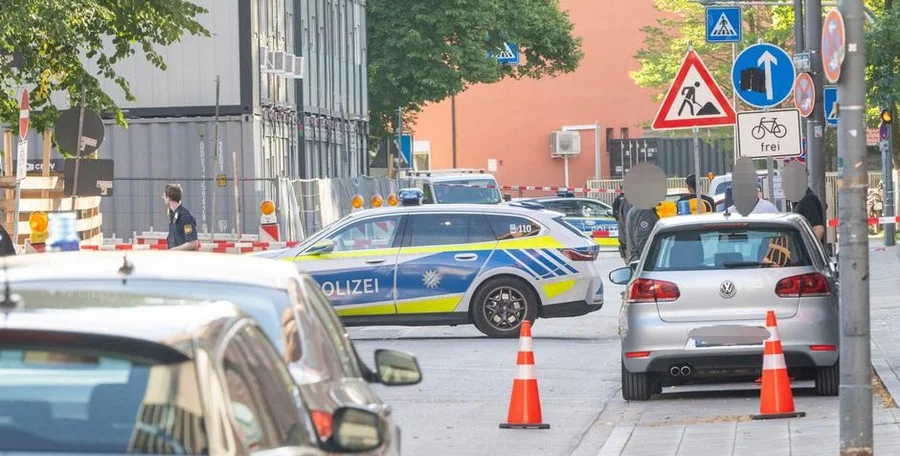Police at construction site