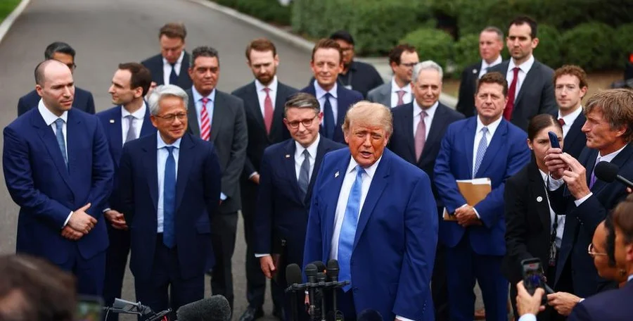Donald Trump with tech executives